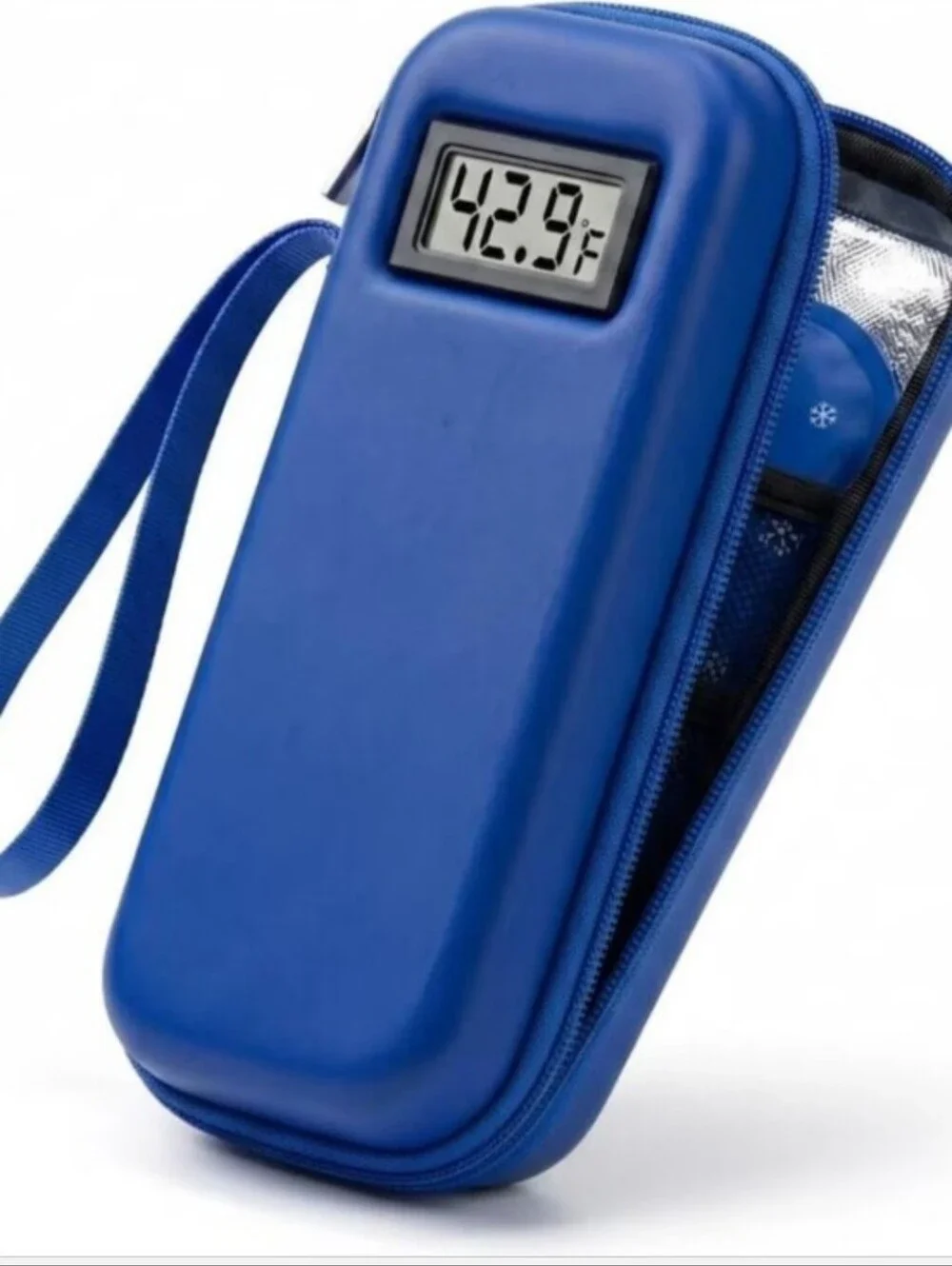 Portable Blue Power Bank with LCD Charge Meter